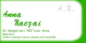 anna maczai business card